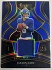 2025 Panini Select #DSM-JDT Jaxson Dart Draft Selections Memorabilia Blue Prizm