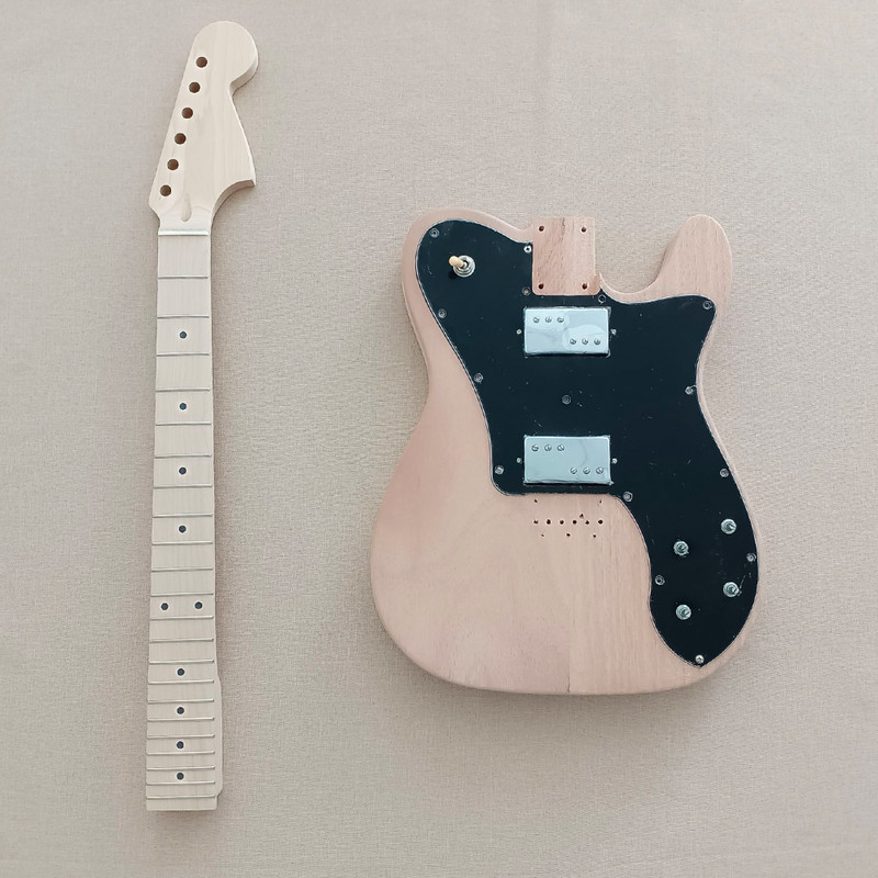 TELE DIY Electric Guitar Kit  Maple Fretboard Neck Mahogany Body CR Part BK Part