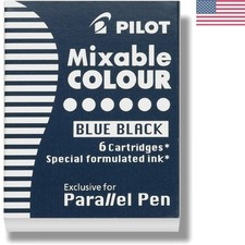 Parallel Mixable Color Ink Refills for Calligraphy Pens, Blue Black, 6-Pack 7...