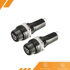 2pcs AC 10A 250V 6x30mm Black Electrical Panel Mounted Screw Cap Fuse Holder