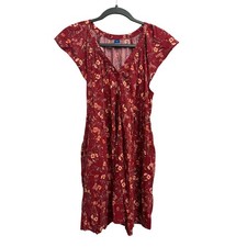 Old Navy Women XS Burgundy Floral Flutter Sleeve Mini Dress V-Neck Babydoll Boho