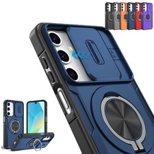 Magnetic Case For Samsung A15/A17 5G/A36 5G Ring Stand Sliding Camera Cover