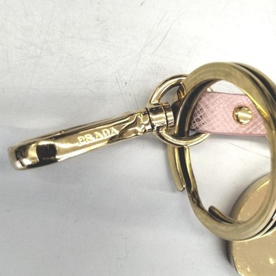 PRADA Authentic Flower Motif Charm Key Ring Key Holder Bag Charm