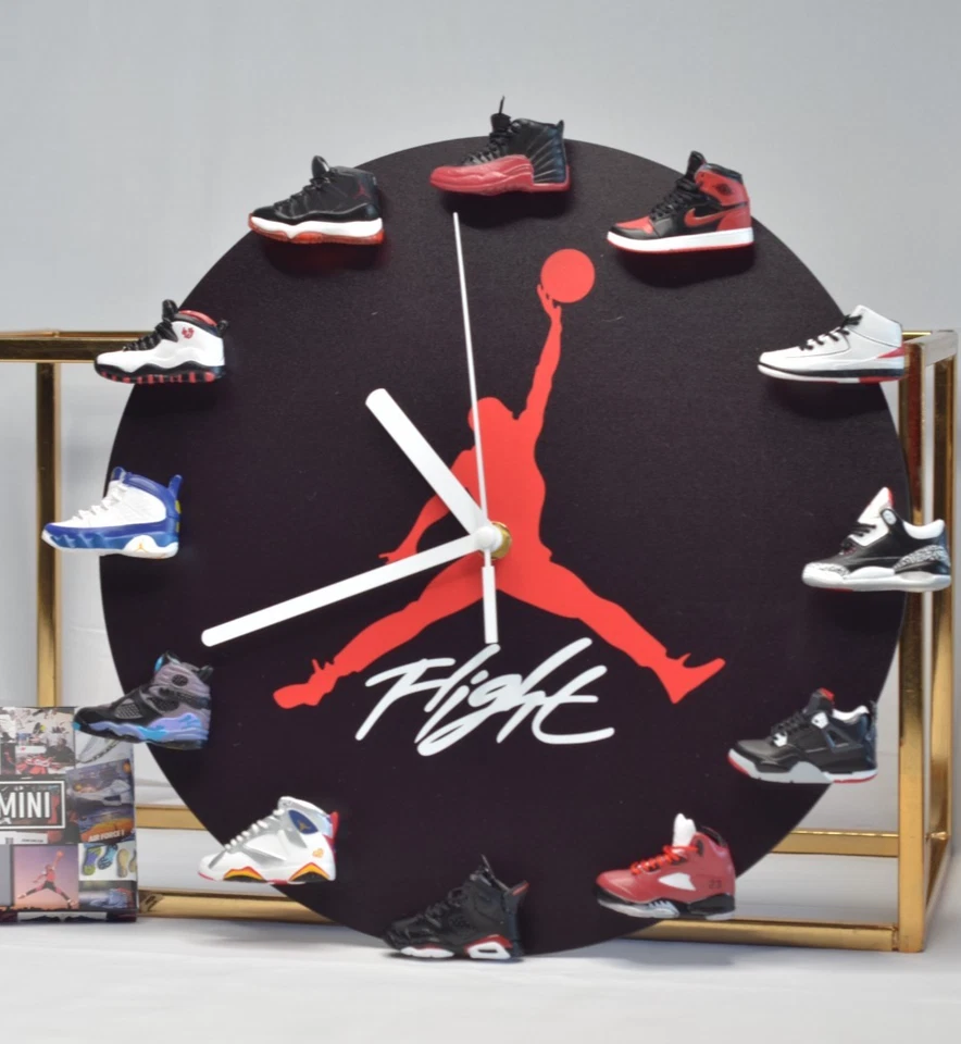 Handcrafted 12 Inch  AJ Inspired 3D Mini Sneakers Wall Clock | Sneakerhead Gifts - Image 2 of 4