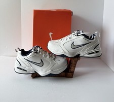 NIKE AIR MONARCH IV SNEAKERS Mens Size 8 4E White Metallic Silver 416355-102New