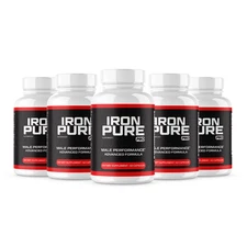 (5 Pack) Iron Pure Capsules Male Vitality Performance IronPure (300 Capsules)