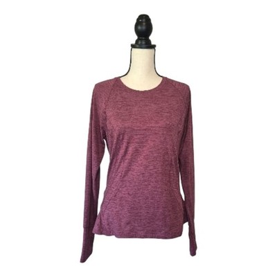Spyder Top Maroon Long Sleeve Crew Neck Soft Knit Side Zipper Pocket Womens Sz M