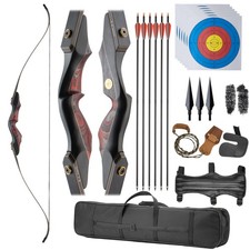 Professional Recurve Bow and Arrow Set for Adults Youth Beginners, 60'' Woode...