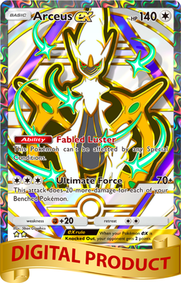 Pokemon Pocket TCG Card 2 Star Full Art Arceus EX Deluxe Pack Rare DIGITAL  DX