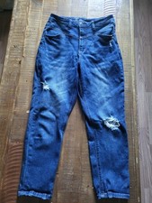 NOBO No Boundaries Straight Jeans Pants Women's 13 Blue High Rise Distressed