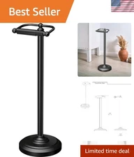 Toilet Paper Holder Freestanding Floor Stand Modern Matte Black 22 Inches