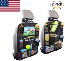2 Pcs Large Backseat Car Organizer for Kids Kick Mats, Waterproof Back Seat USA