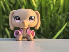 Little Pet Shop Dachshund LPS Dog with Purple Jacket Accessory for Kid New Gift