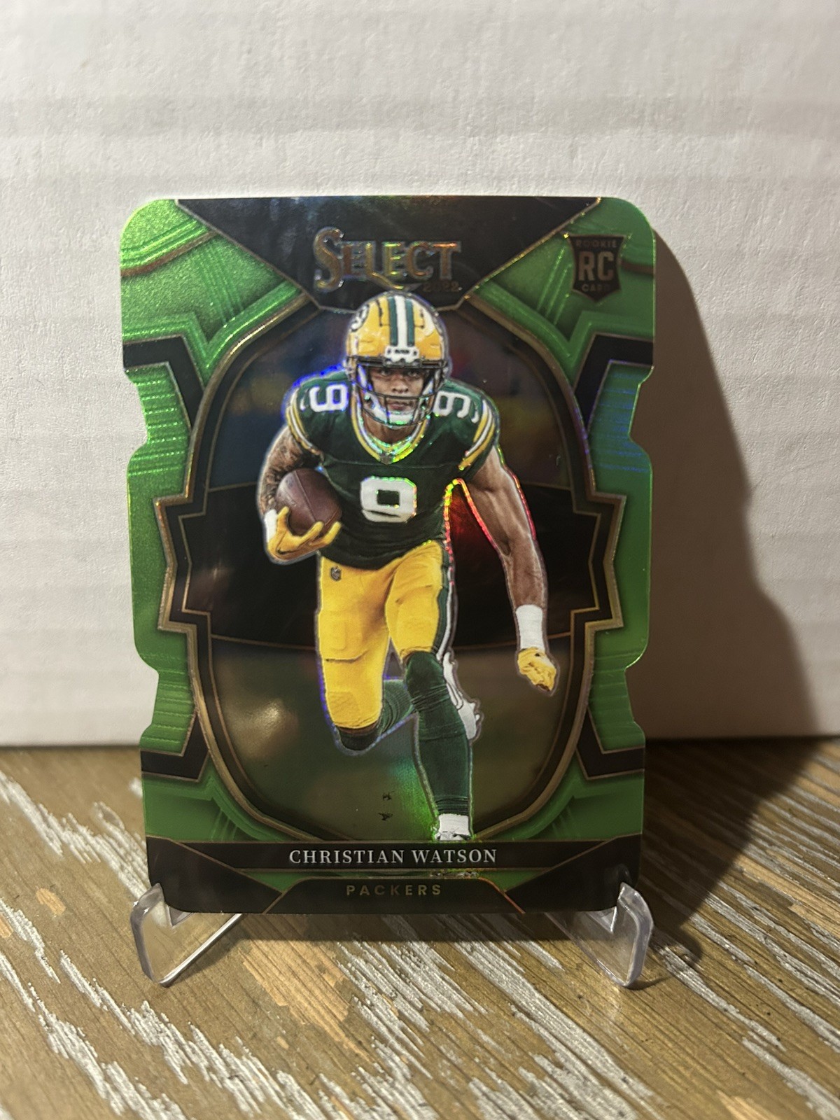 Christian Watson 2022 Select Concourse Neon Green Prizm Die-Cut /299 #53 Rookie