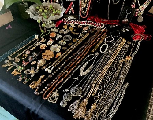 Vintage Large Lot of Costume Jewelry Over 50 Pieces