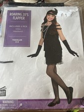 New Roaring 20 s Flapper Costume 2 Pieces Size Toddler 3-4 Headband Dress