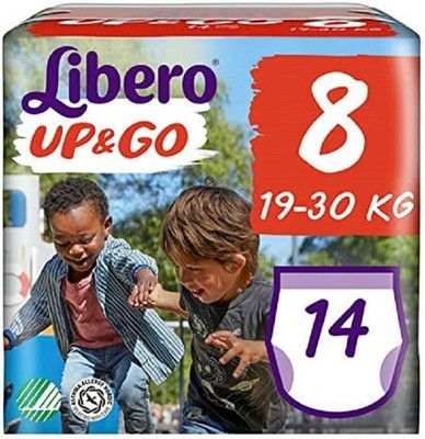 Libero Up e Go Windeln Höschen Größe 8 (19-30Kg) Angebot 4 Packungen à 16 Stück