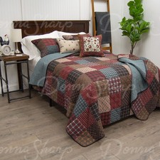 APPALACHIA PLAID RUSTIC PRIMITIVE LODGE CABIN PATCHWORK QUILTED COLLECTION
