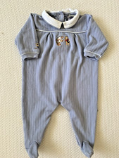 Vtg Classic Winnie The Pooh One Piece Baby Outfit Romper Blue Size 3-6 Months