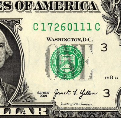 #ad Angel numbers 111 Fancy Serial Number One Dollar Bill C17260111C $4.00