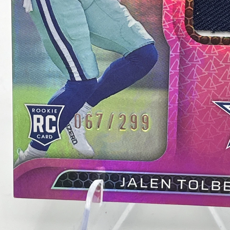 2022 Certified New Generation Jerseys Mirror Pink /299 Jalen Tolbert Rookie RC - Image 2 of 4