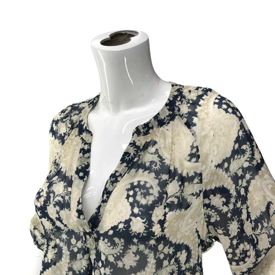 Женская блузка Joie размер XS Addie эдвардианский гобелен с принтом шелк пейсли полночь - Изображение 2 из 4