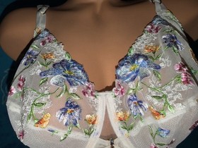 Lise Charmel BCH6139 Baisers Legers Bleus White Rainbow Flowers Full Cup Bra 38F