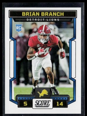 2023 Panini Score BRIAN BRANCH RC #380 Detroit Lions