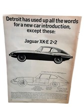 1966 Jaguar XK-E 2+2 Coupe Vintage Print Ad Classic Car