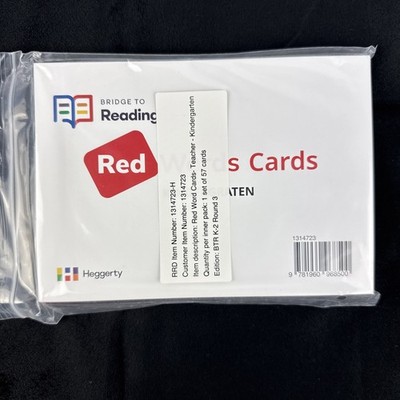 Heggerty Bridge to Reading Teacher Red Word Cards Kindergarten - 57 Cards