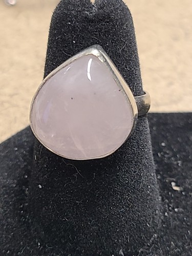 Sterling SIlver Rose Quartz Teardrop Ring Size 7