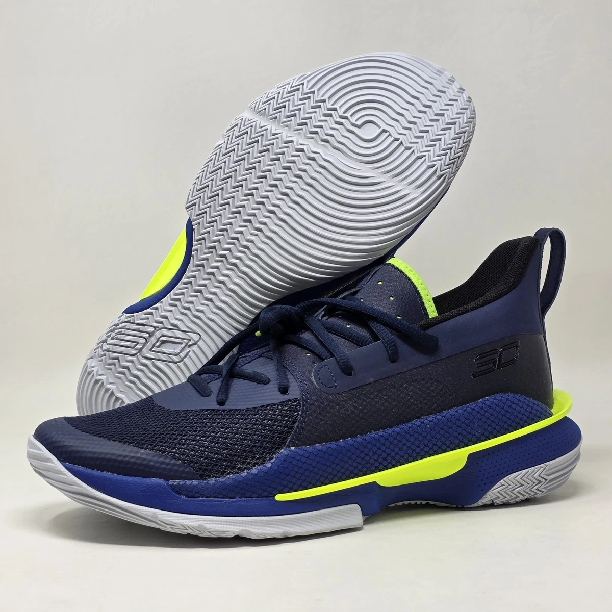 シューズ(男性用) UNDER ARMOUR CURRY 7 Under Armour Curry 7 'Dub Nation' White Blue Yellow Shoes 3023300
