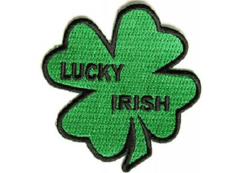 LUCKY IRISH SHAMROCK BESTICKT BIKER PATCH - Bild 1 von 1