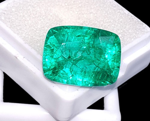 Cushion Shape Natural Emerald 9 Ct Certified Loose Gemstones H287 - Picture 10 of 15