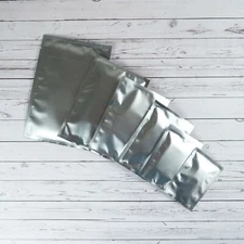 QQ Studio 100 Food-Safe Matte Silver SlickSeal™ Pouches for Food Snack Packaging