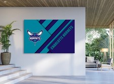 CHARLOTTE HORNETS MATERIAL DESIGN NBA Team Logo Basketball Poster / Canvas