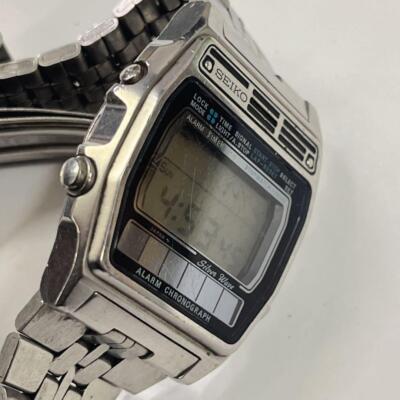 Seiko セイコー SilverWave A258-5000 シルバー メンズ Seiko Silver Wave A258-5000 Digital Solar Watch Vintage