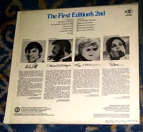 THE FIRST EDITION'S 2nd 1968 REPRISE LP RS 6302 Original Shrinkwrap GERMAN PRESS - Picture 2 of 3