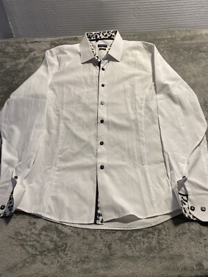 Ross Milano Italy White Button Down Long Sleeve Shirt Size Large 16.5 | eBay