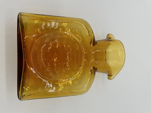 Vintage Mcm Blenko Dark Amber Glass Double Spout Water Bottle Carafe Pitcher - Picture 8 of 8