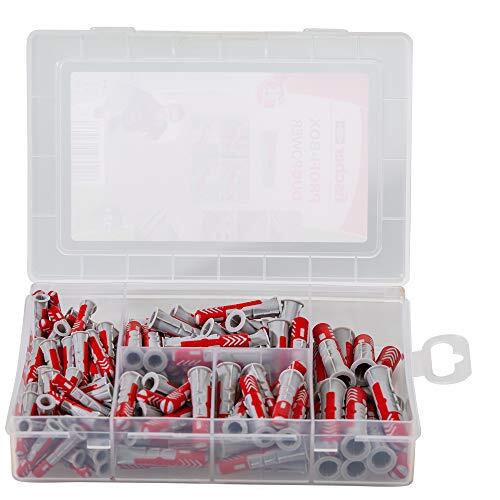 fischer 538621 Set di Spine, Grigio e Rosso, Set di 132 Pezzi