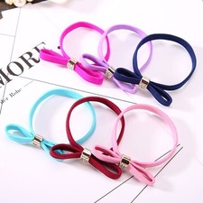 High Quality Bow Rubber Band Candy Colors Elastic Hair Head wear for Women Girl