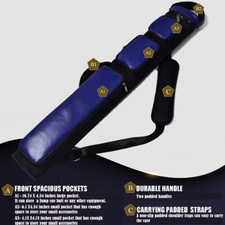 Champion 2X4,3x6 Blue Vinyl  Nylon Billiard Pool Cue Stick Hard Case 4S2B, 6S3B