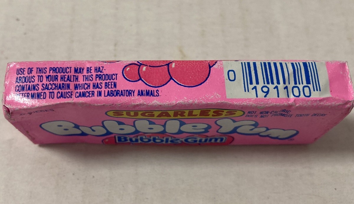 RARE Vintage 1980's Bubble Yum SUGARLESS ORIGINAL Bubble Gum 5