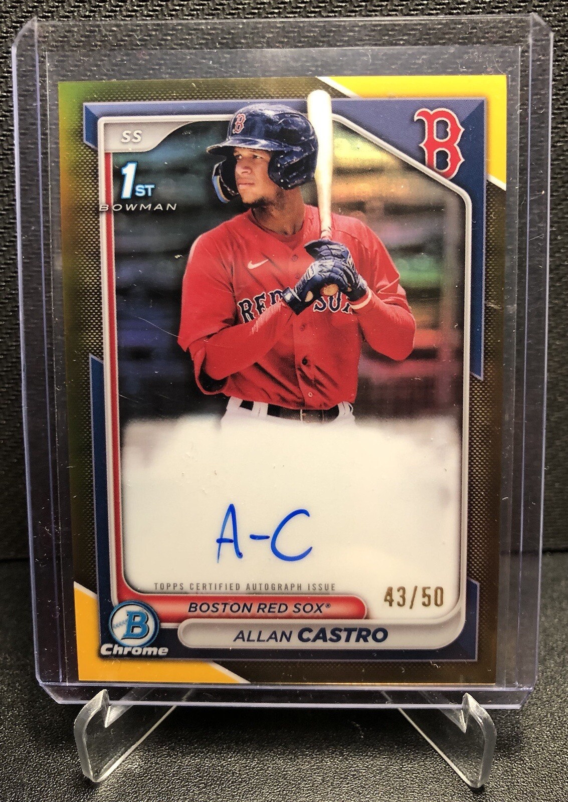 2024 Bowman Chrome 1st Bowman Gold Allan Castro Auto No. CPA-ACA /50