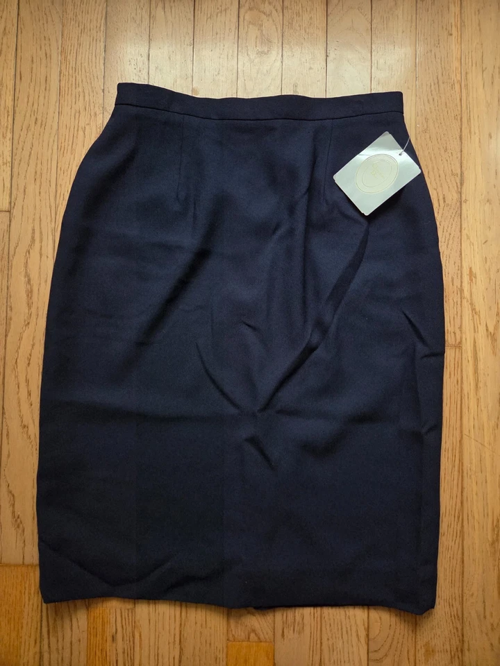 Falda lápiz Christian Dior Career III azul marino para mujer talla 10 nueva con etiquetas