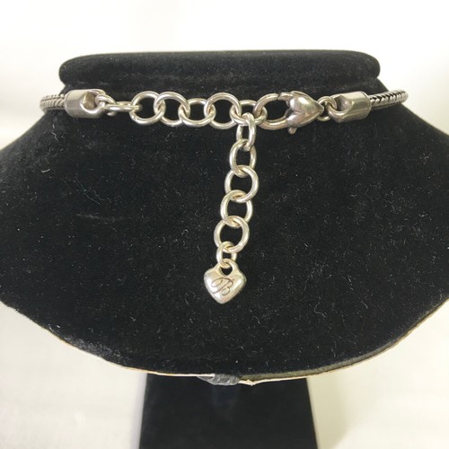 Brighton Necklace Contempo Swirl Silver Plate Barrel Bead 16" - Picture 3 of 7
