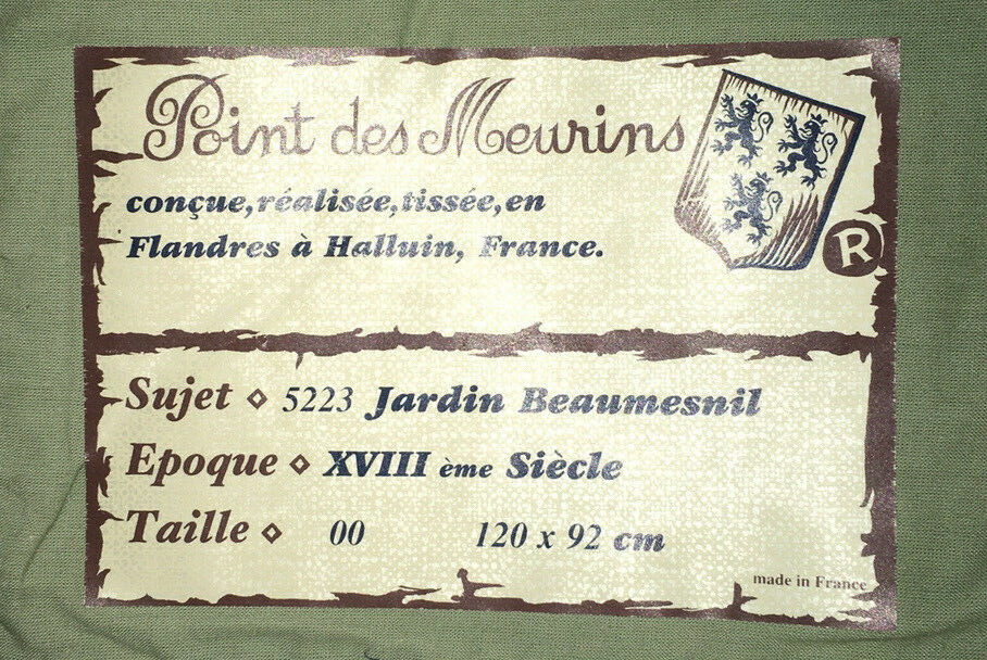 Point des Meurins French Tapestry Wall Hanging Jardin Beaumesnil 5223