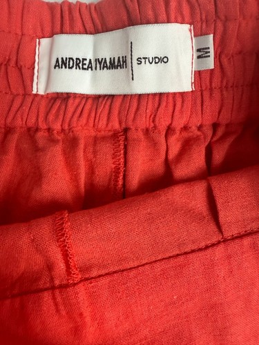 NWOT Andrea Iyamah ETI Coral High Waist Linen Shorts Size M - Imagen 3 de 8