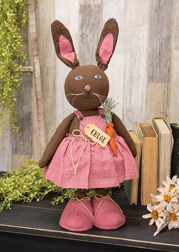 Primitive Chloe Bunny Girl Doll & Charles Bunny Boy Easter Rabbit Spring Decor - Picture 3 of 3